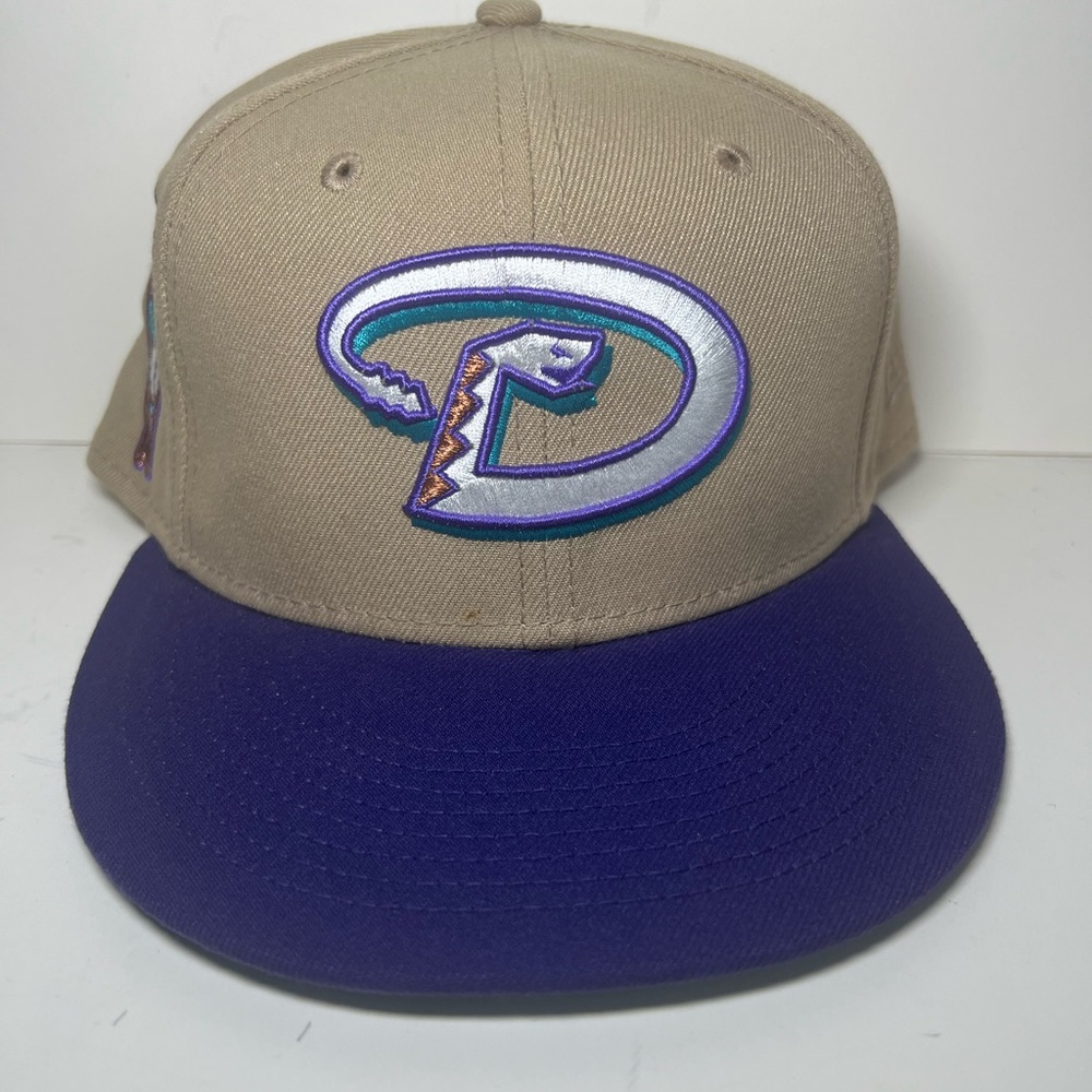 Arizona Diamondbacks Dbacks Fitted Hat 7 3/4s NewEra 59fifty khaki, purple blue